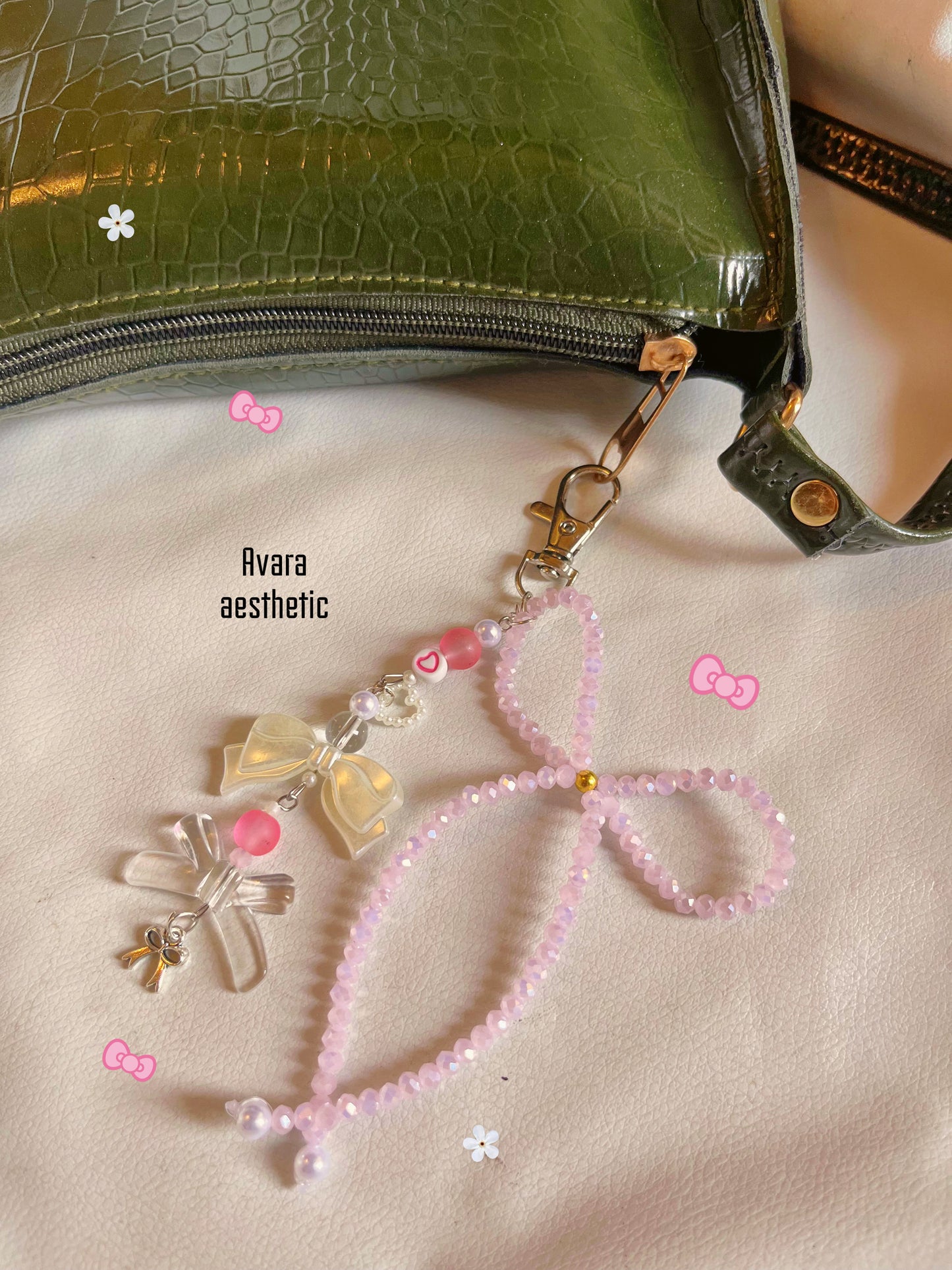 Pink couqette core bagcharm🎀