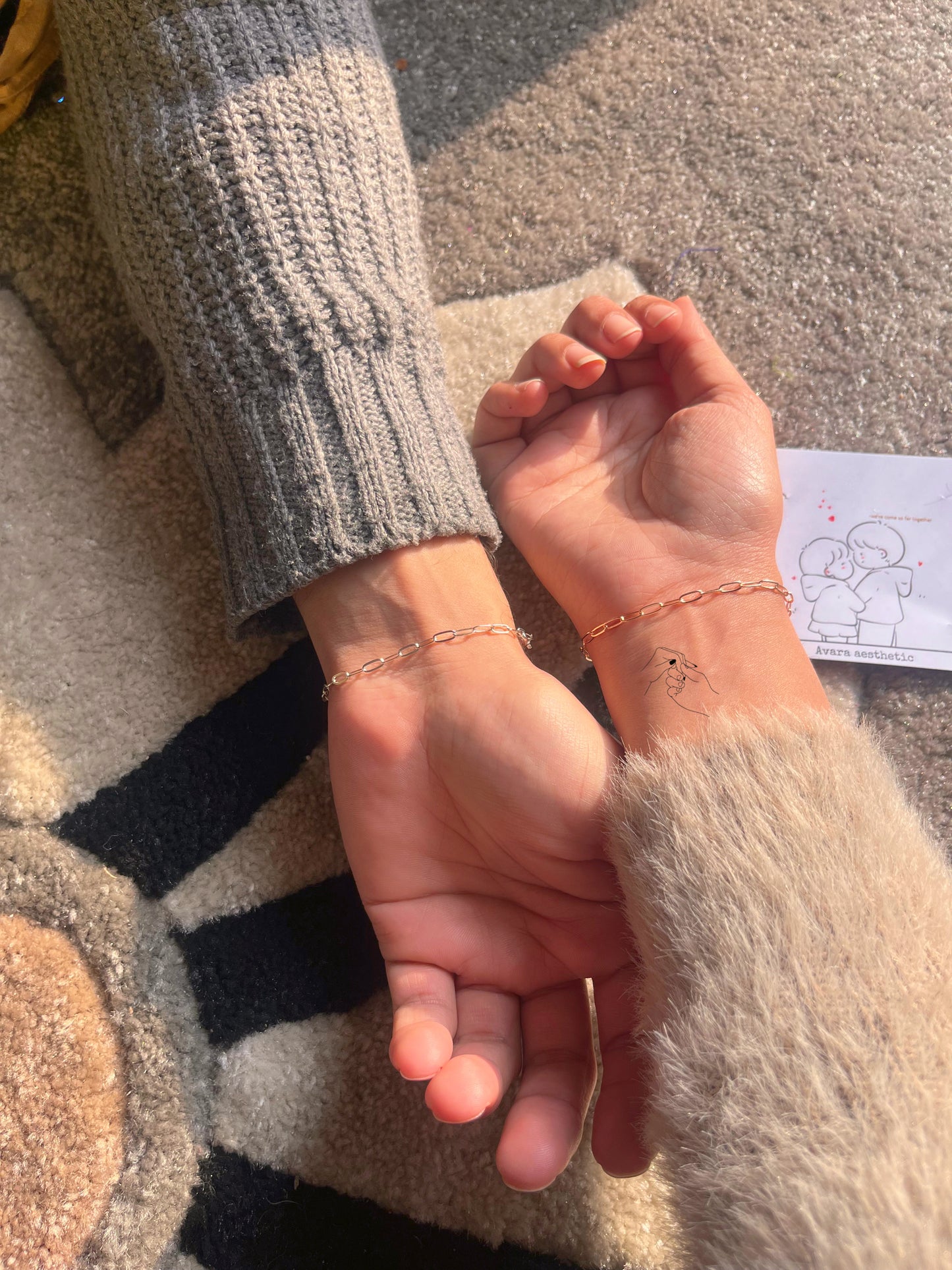 Rosegold and silver couple chain bracelets (two bracelets as shown ) ♥️💌🎀🌸 bracelets are adjustable can be worn by any size