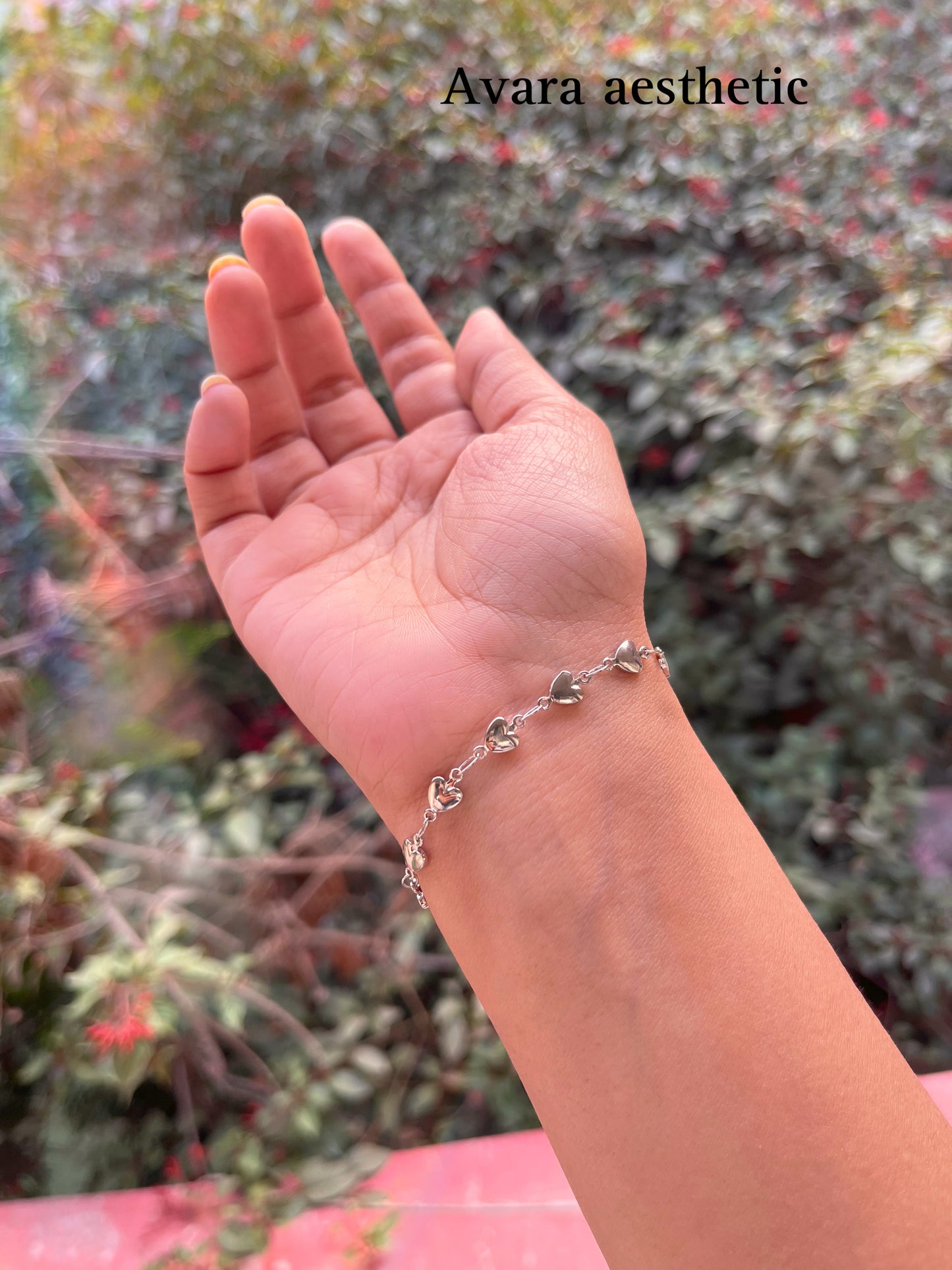 Amore silver heart chain bracelet 🫧🩶