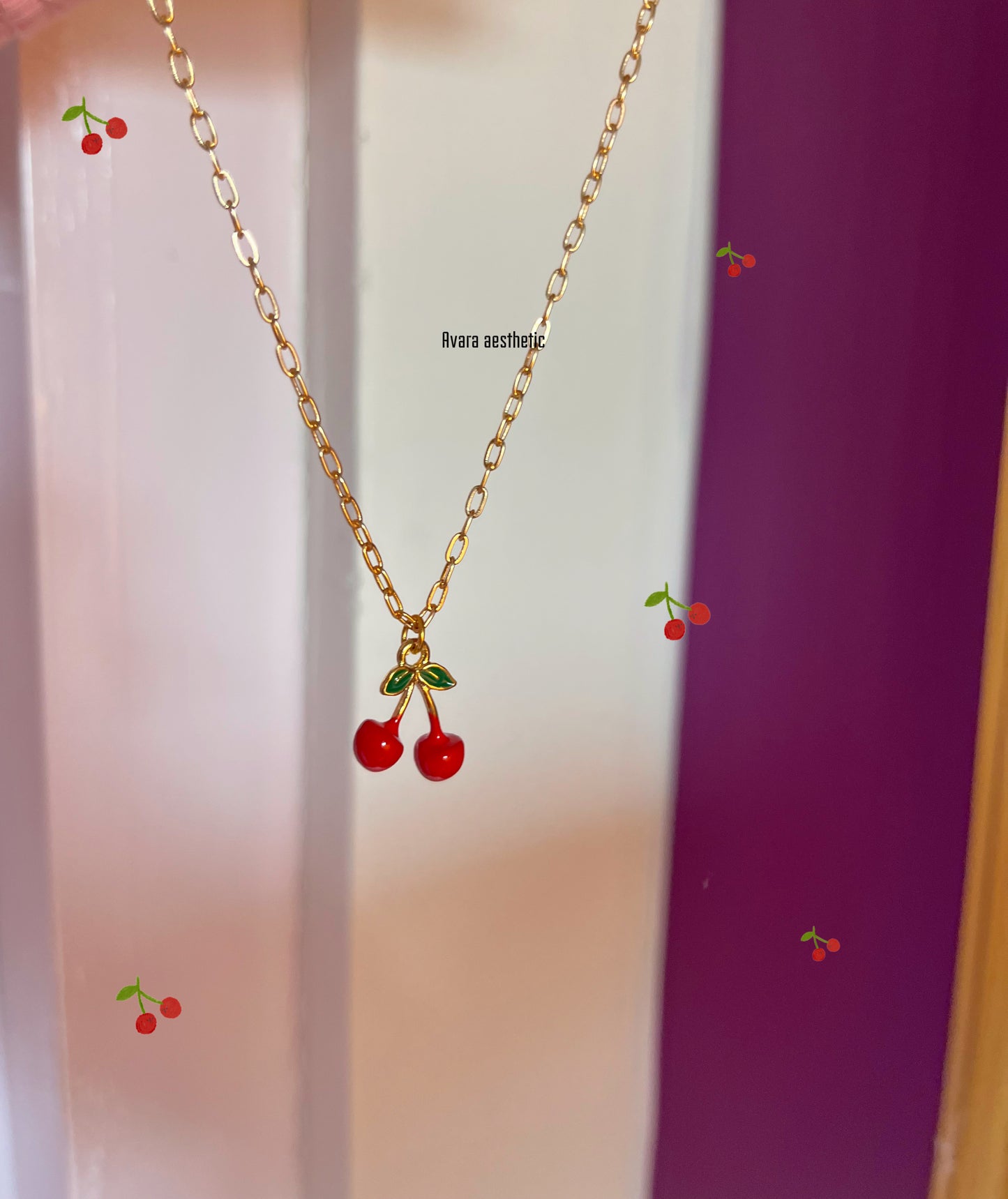 Cherry pendent necklace π