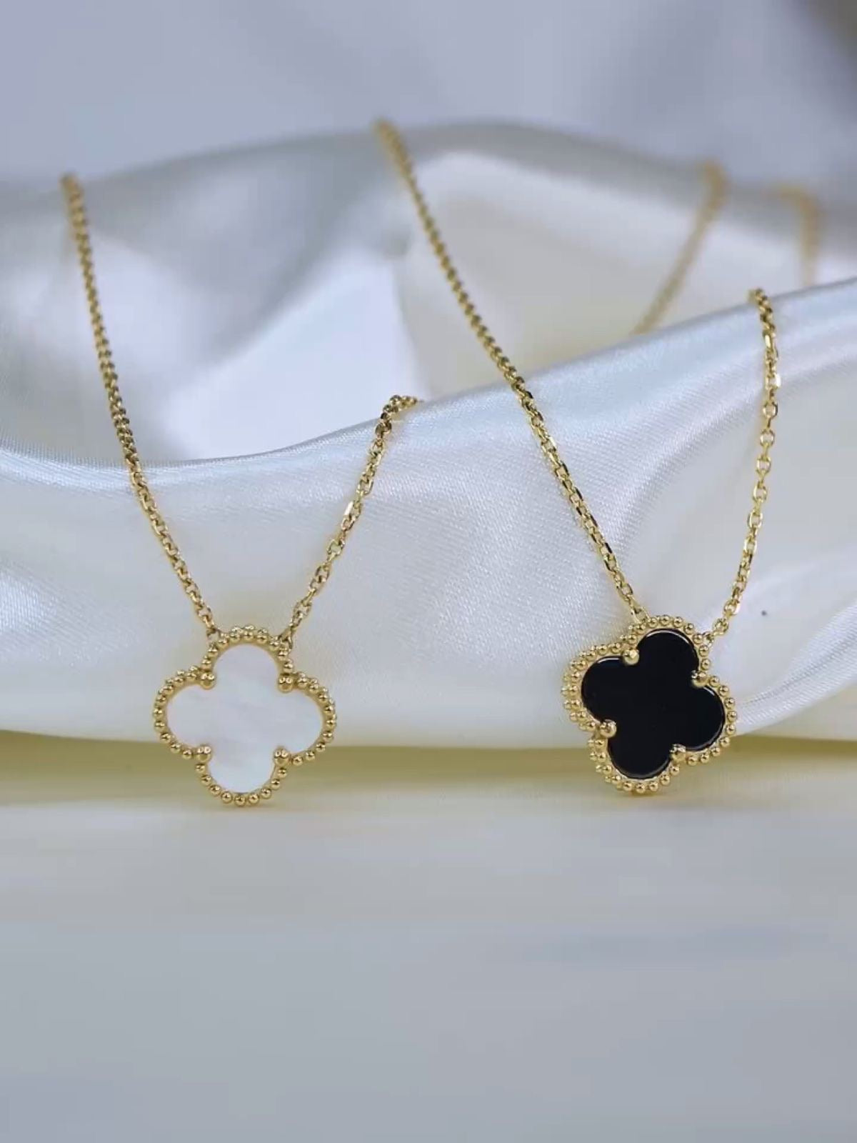 18k gold plated clover necklace chain 🌸 ✨( Anti tarnish | waterproof | hypoallergenic)