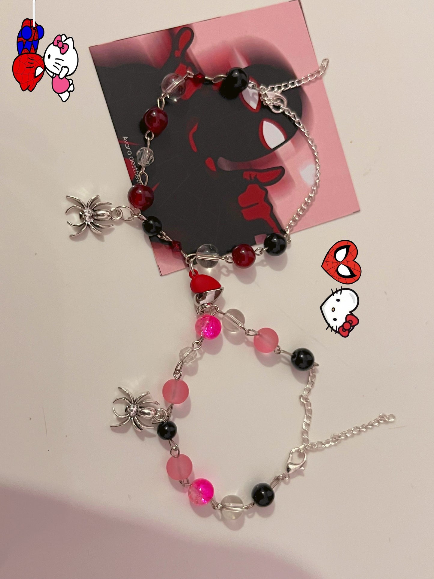 Matching spiderman theme couple/ bestfriend bracelets πβ€οΈ (set of two bracelets as shown)