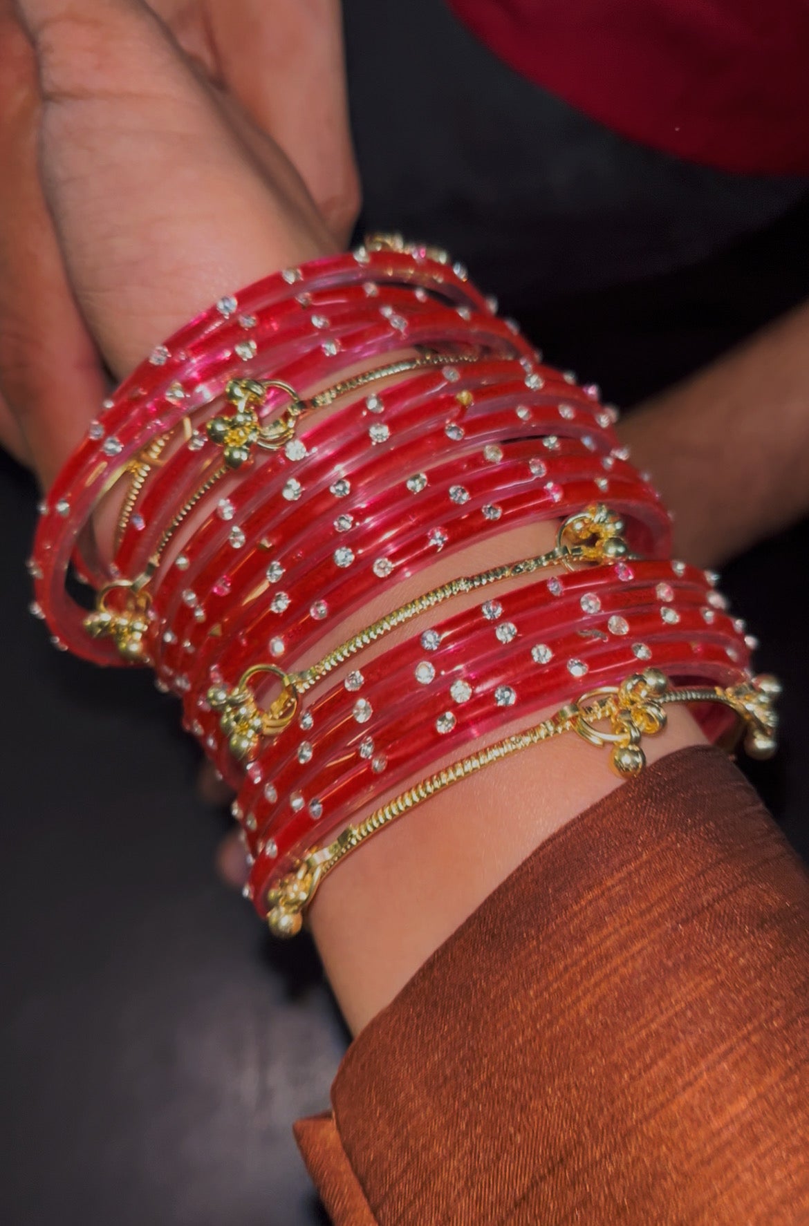 “Surkh Adaa”“Kashmiri bangles set for women | traditional festive bangles | wedding wear bangles | ethnic jewelry India | stackable bangle set”