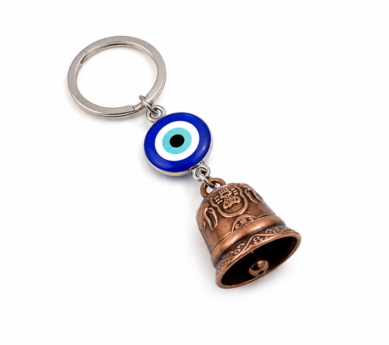 Guardian Bell for Motorcycle & Bike | Evil Eye Protection Bell Keychain | Lucky Bell for Bikers | Good Luck Bike Accessory🧿✨