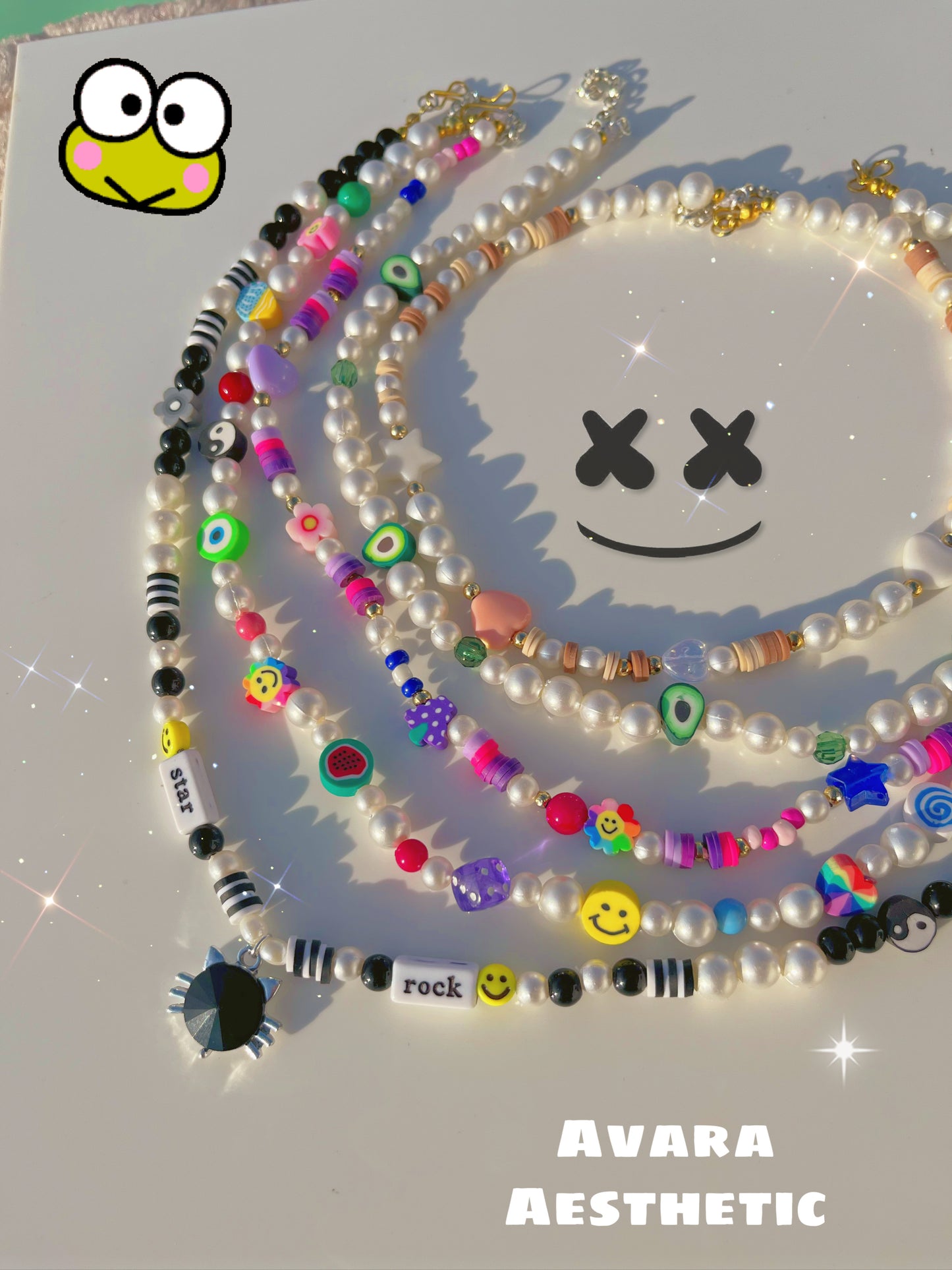 Beachy vibe beaded y2k necklace