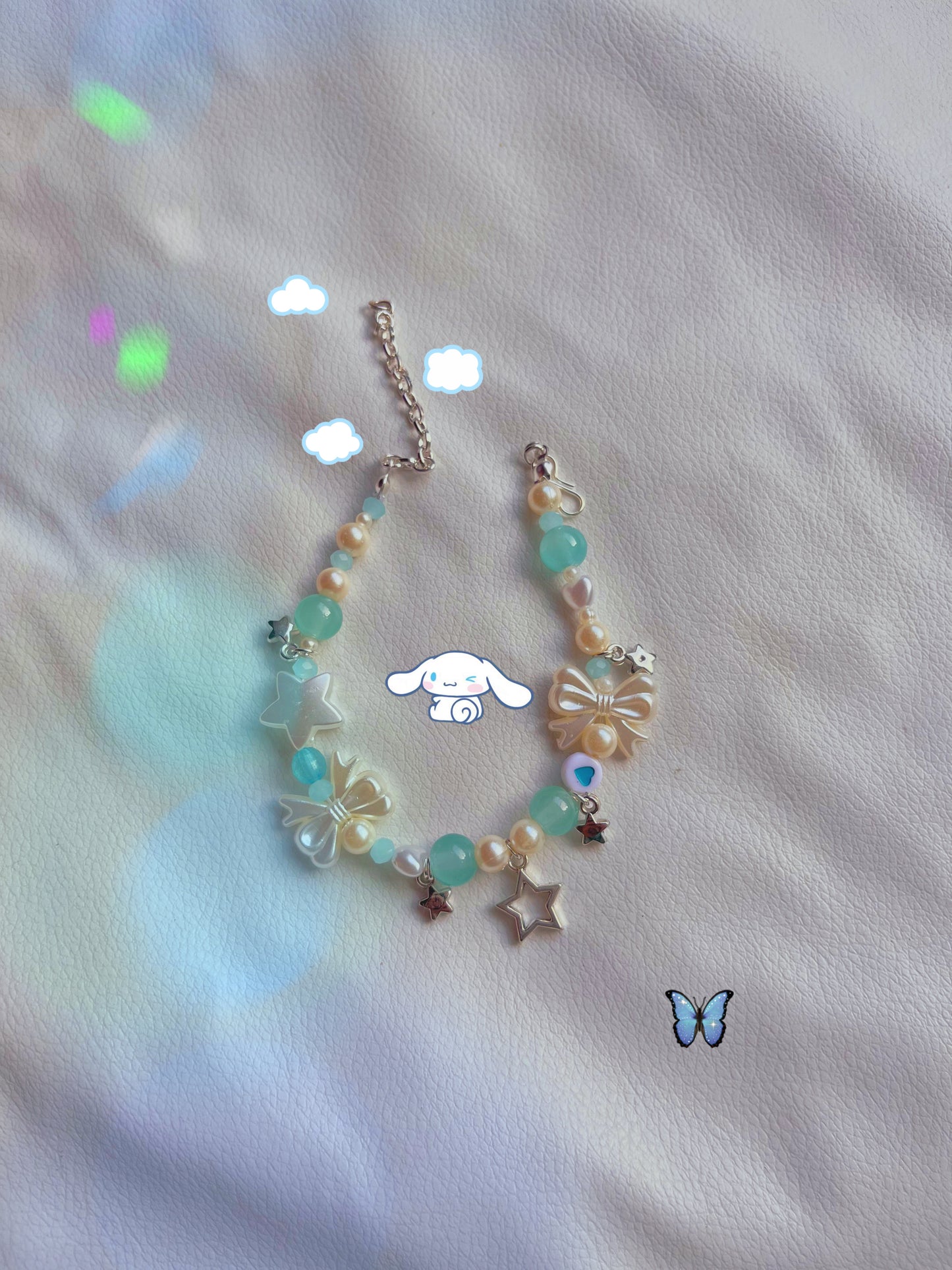 Starry couquette theme bracelet🦋💙🔹⭐️✨🌟💫
