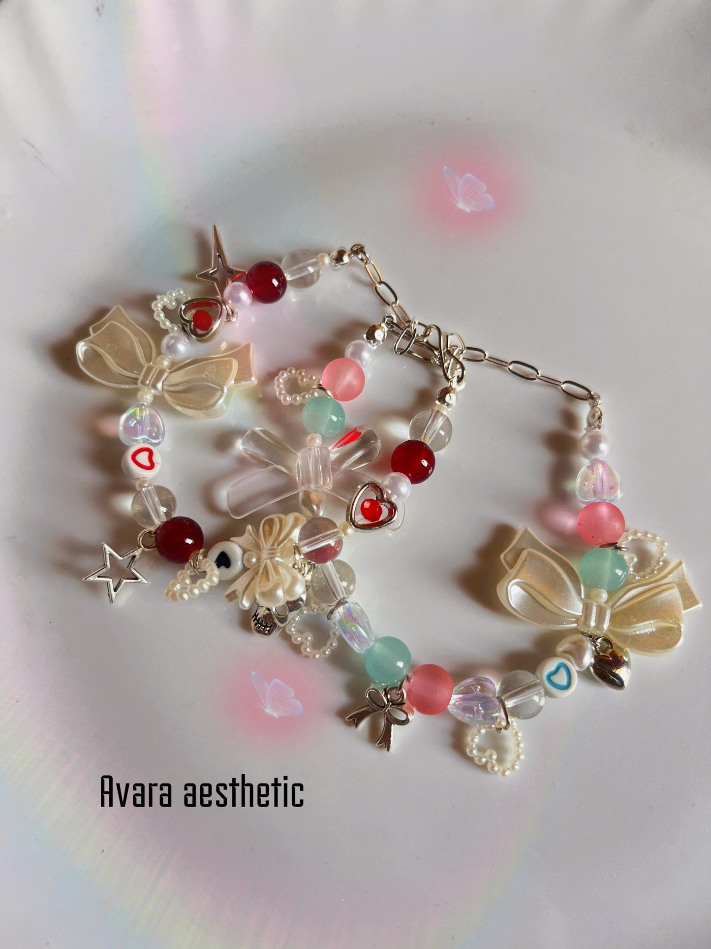 Soft girl era π couqette theme handmade bracelet π
πΌ (adjustable)