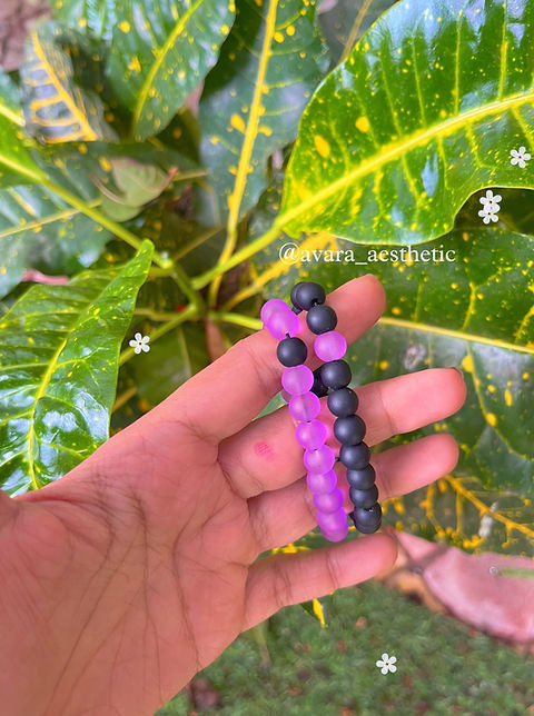 I purple💜you couple /bestfriend matching bracelets (set of two as shown💜🖤)