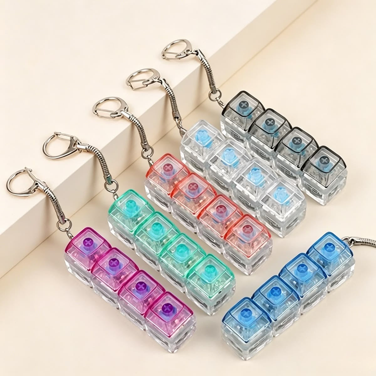 ClickGlow (stress relief) keyboard keychain ⌨️🌟 glows light with each click🥹 RBG lighting