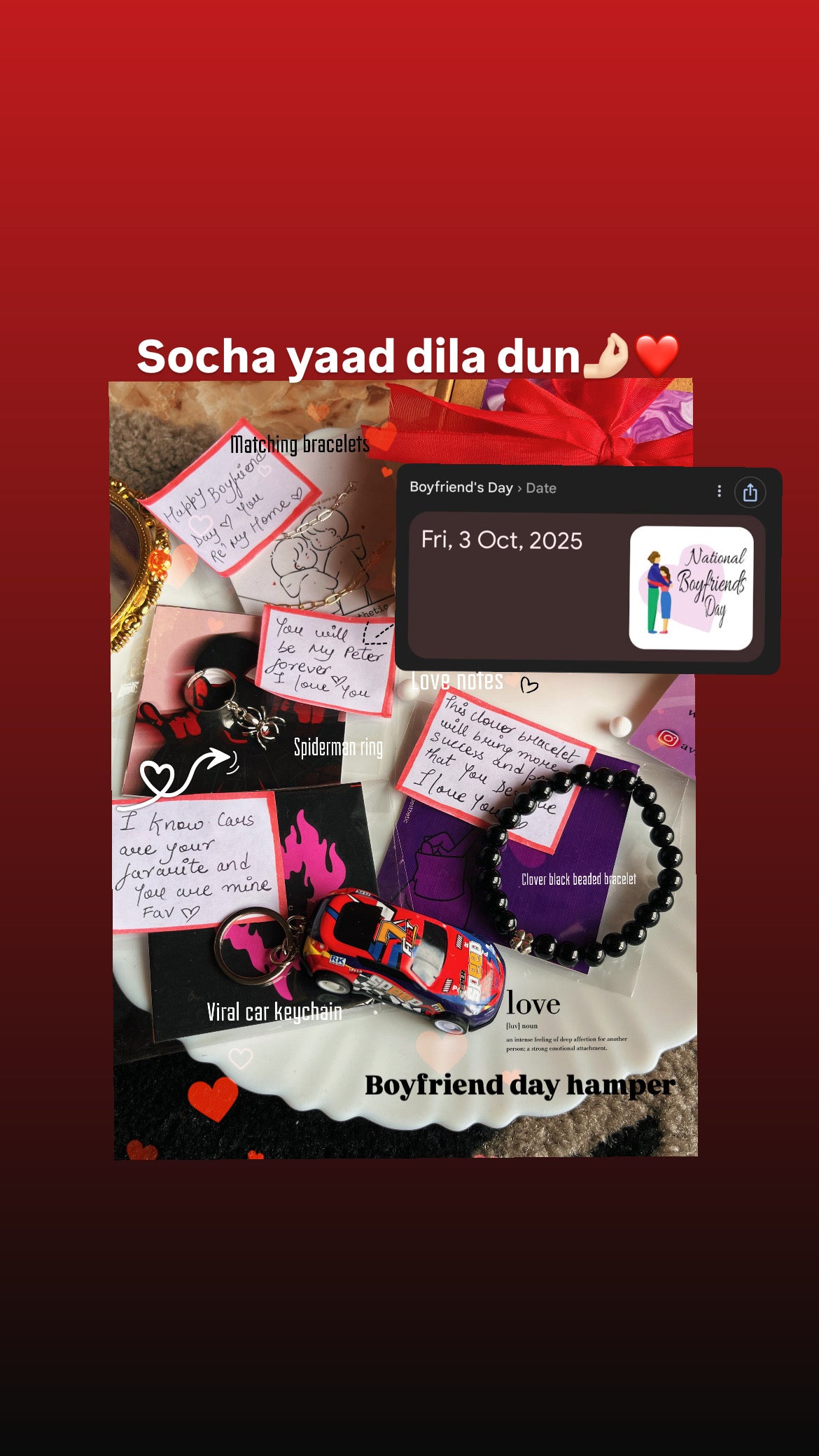 Boyfriend day hamper for him🎁 soo soo beautiful and best suprise you can give him this National boyfriend day♥️