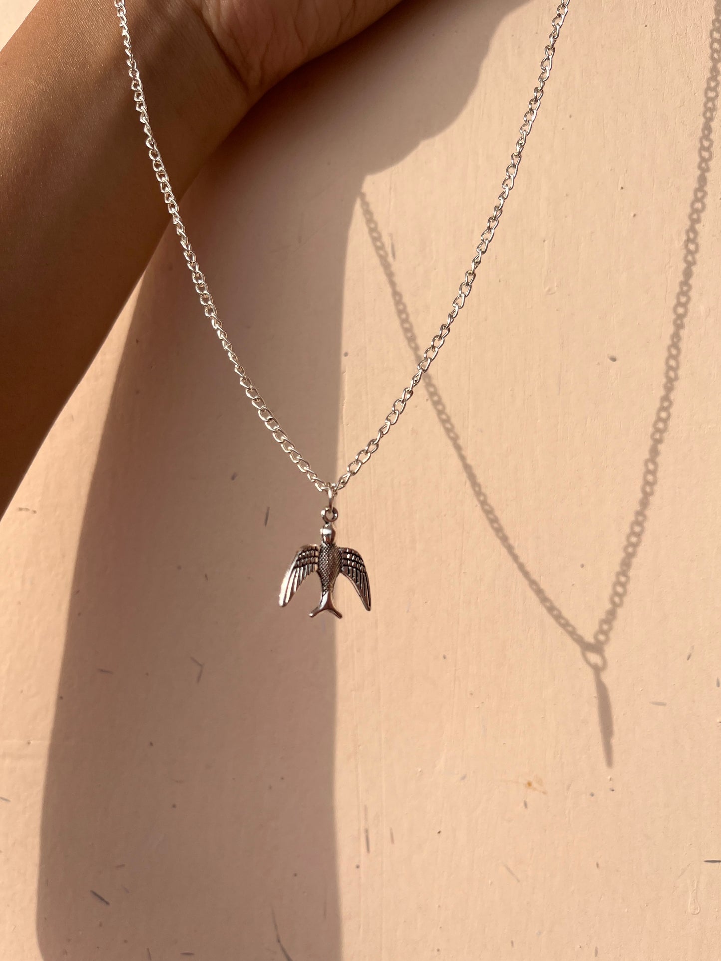 Bird theme silver chain necklace π¦