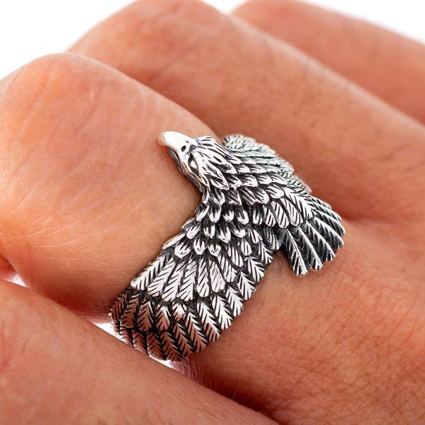 Eagles oath gothic unisex adjustable stainless steel ring π¦