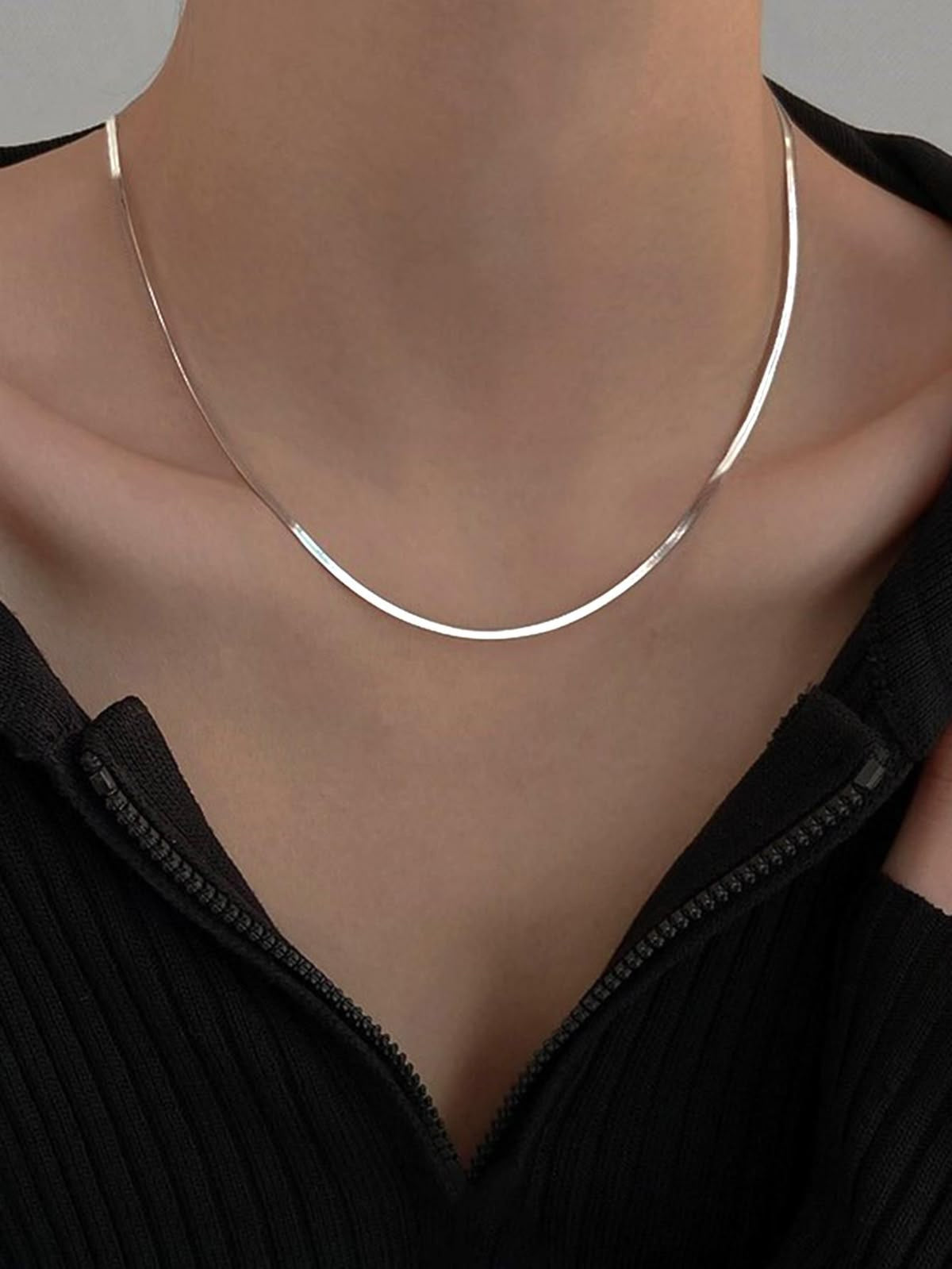 Silver thin sleek snakechain π ( anti tarnish / waterproof/ adjustable)