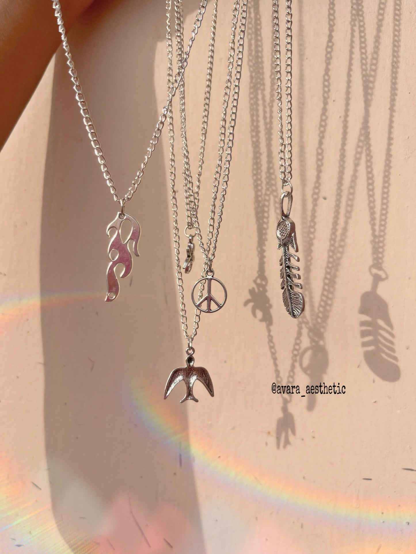 Flames silver chain necklace π₯