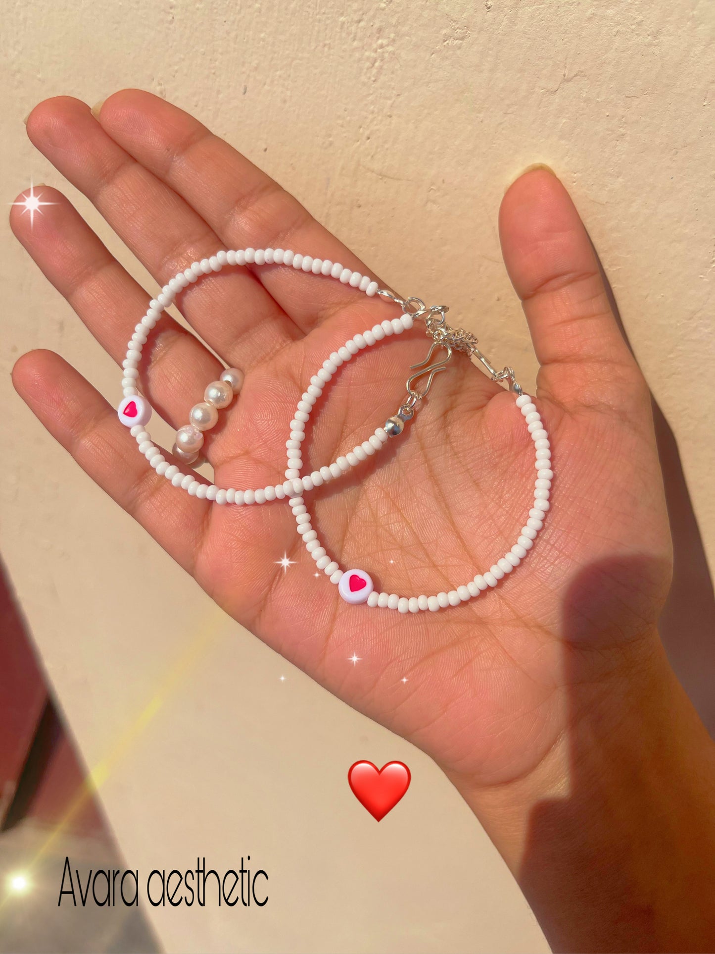 Heart beaded bracelet combo for couples♥️🌷