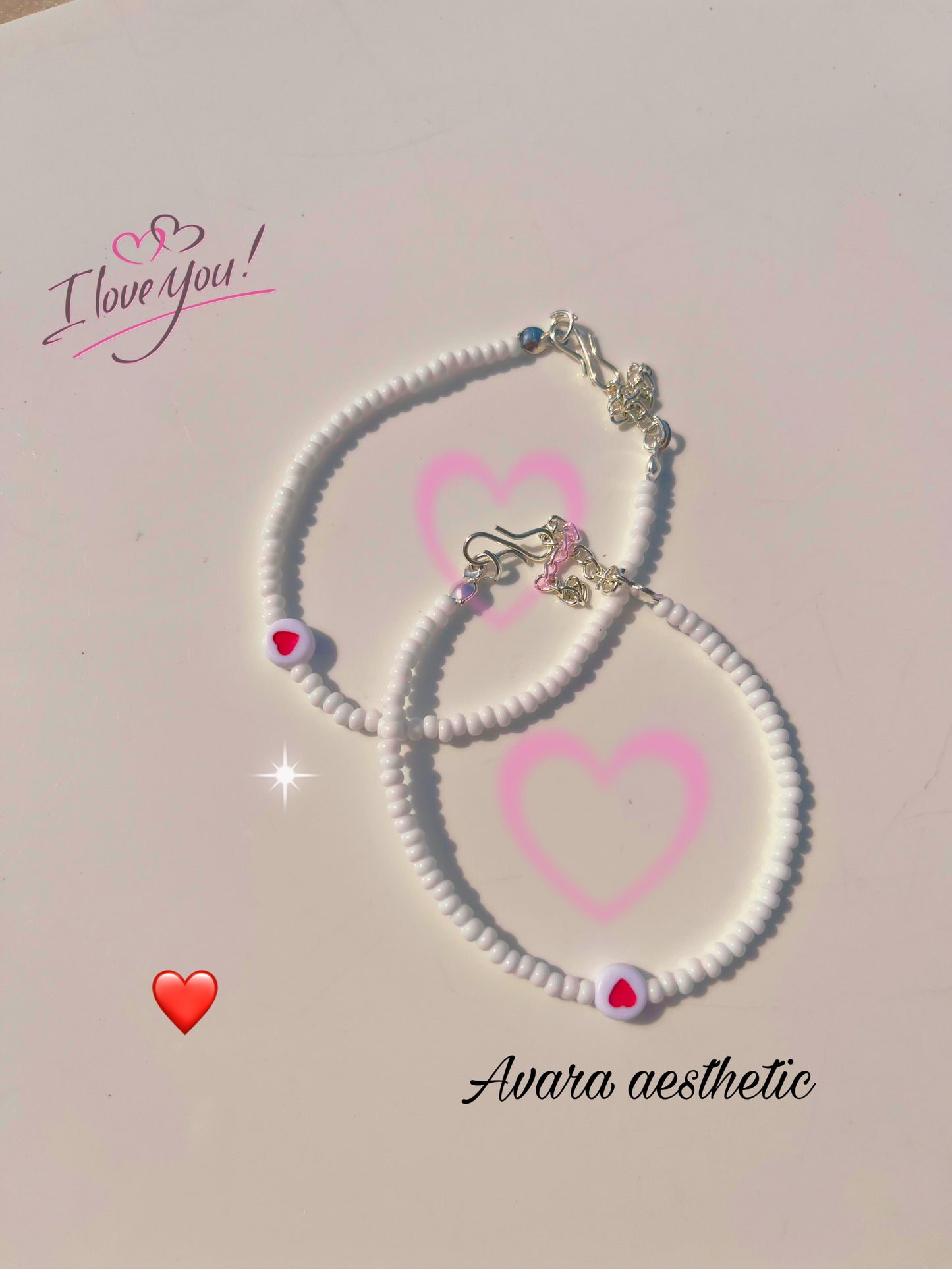 Heart beaded bracelet combo for couples♥️🌷