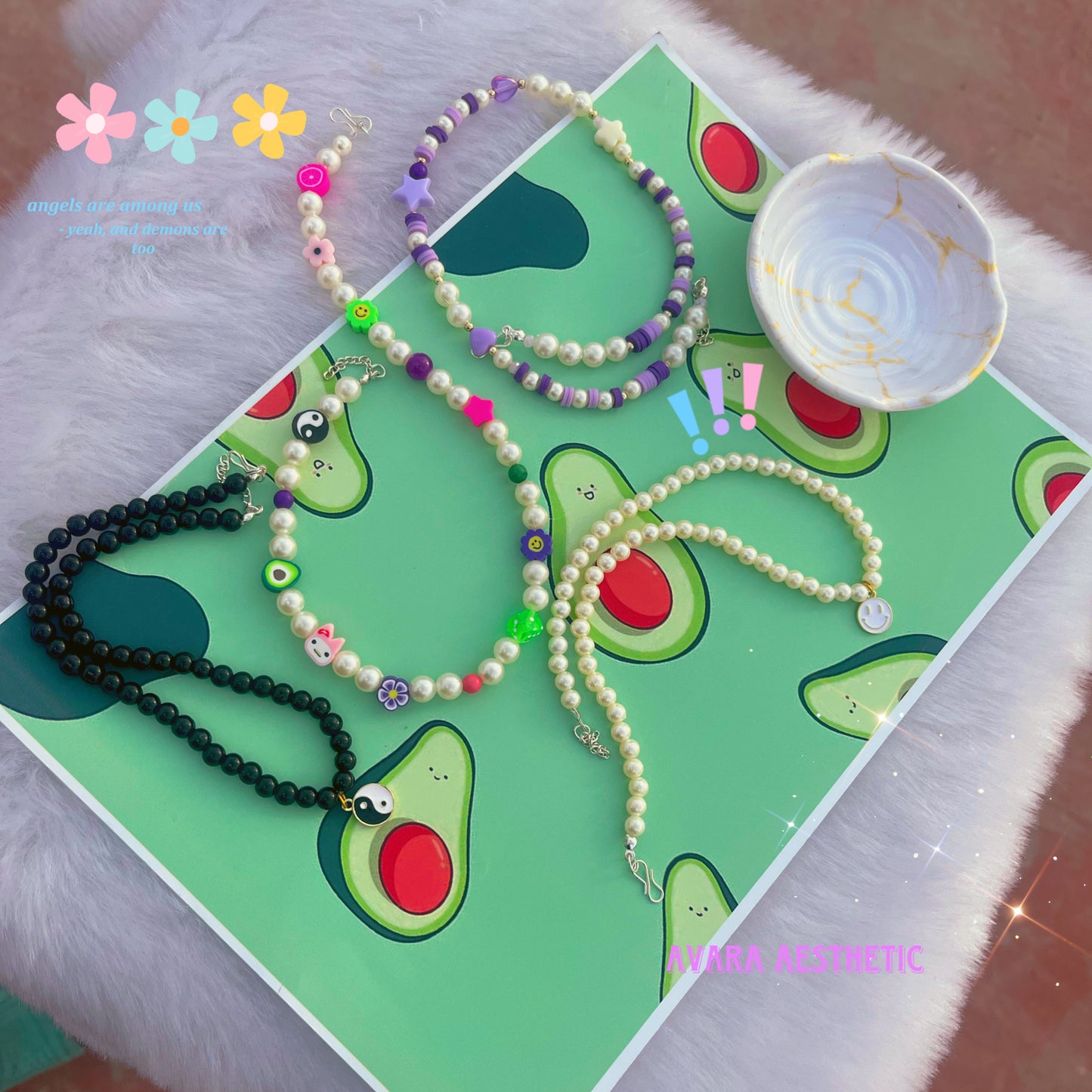 Purple aesthetic beaded necklace π¦π