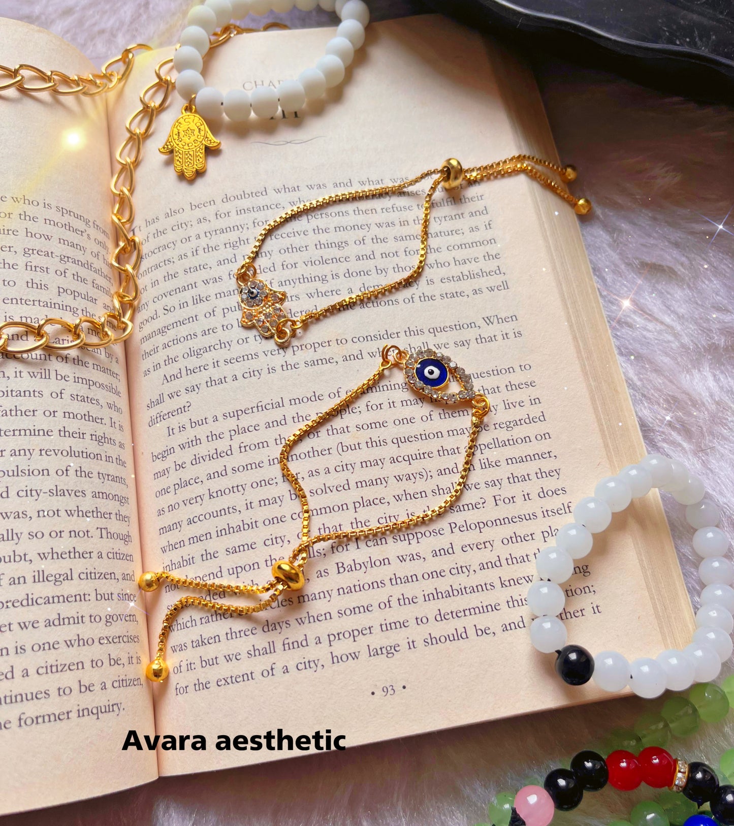 Golden hamsa chain adjustable bracelet 🪬