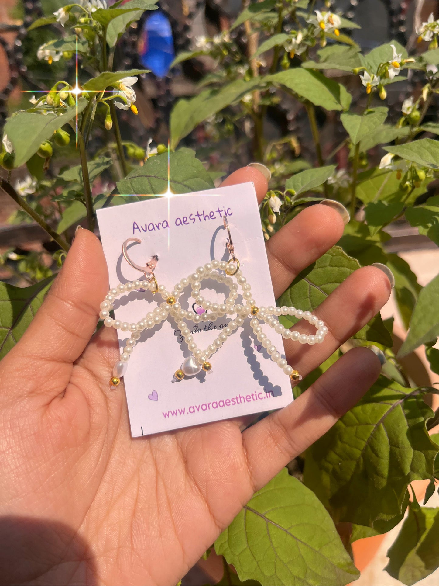 Pearl bow earrings