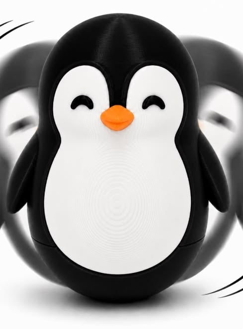 Penguin Roly Poly Wobble Toy for Babies & Toddlers | Montessori Balance Sensory Toy | Self-Righting Penguin