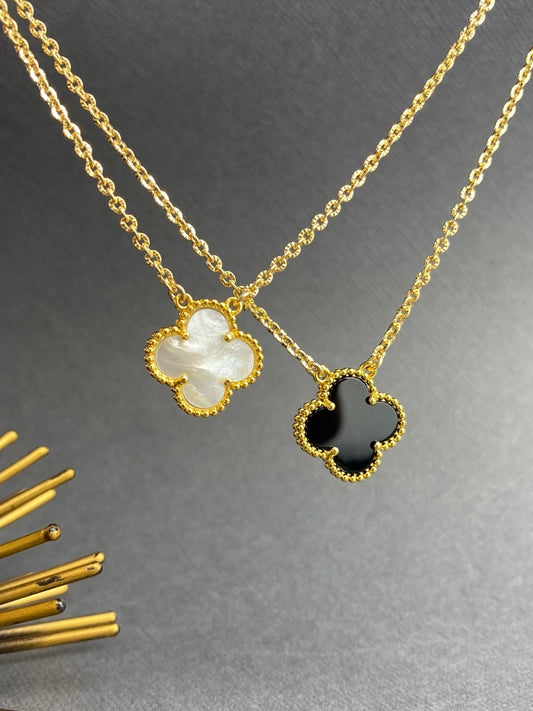 18k gold plated clover necklace chain 🌸 ✨( Anti tarnish | waterproof | hypoallergenic)