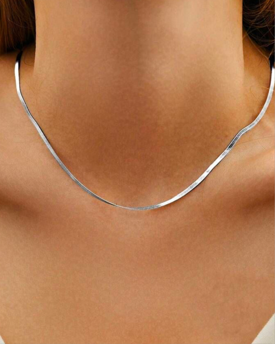 Silver thin sleek snakechain 🐍 ( anti tarnish / waterproof/ adjustable)