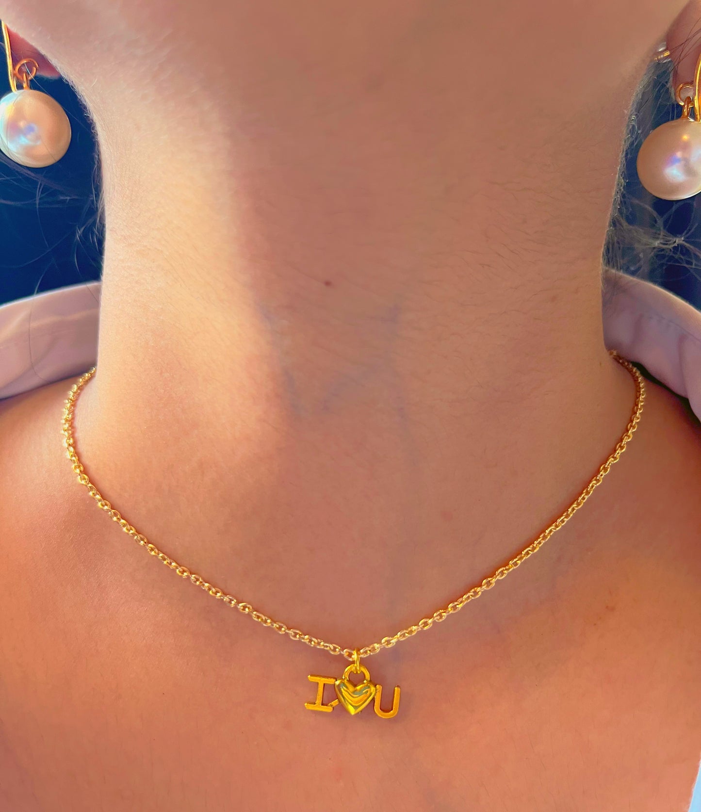 “I♥️You” love chain necklace ✨(minimal/ adjustable/ anti tarnish/gold plated)