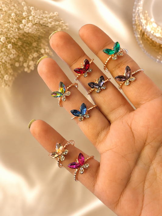 Butterfly Crystal Ring for Women | Aesthetic Fashion Jewelry | Avara Aesthetic🦋