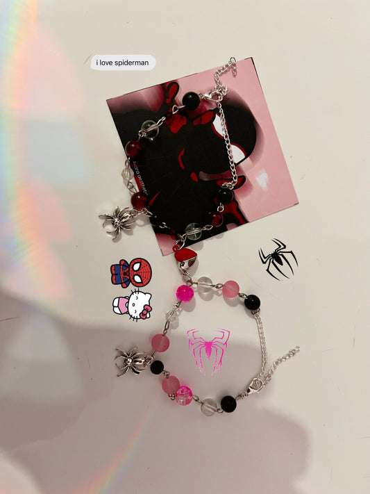 Matching spiderman theme couple/ bestfriend bracelets 💝❤️ (set of two bracelets as shown)
