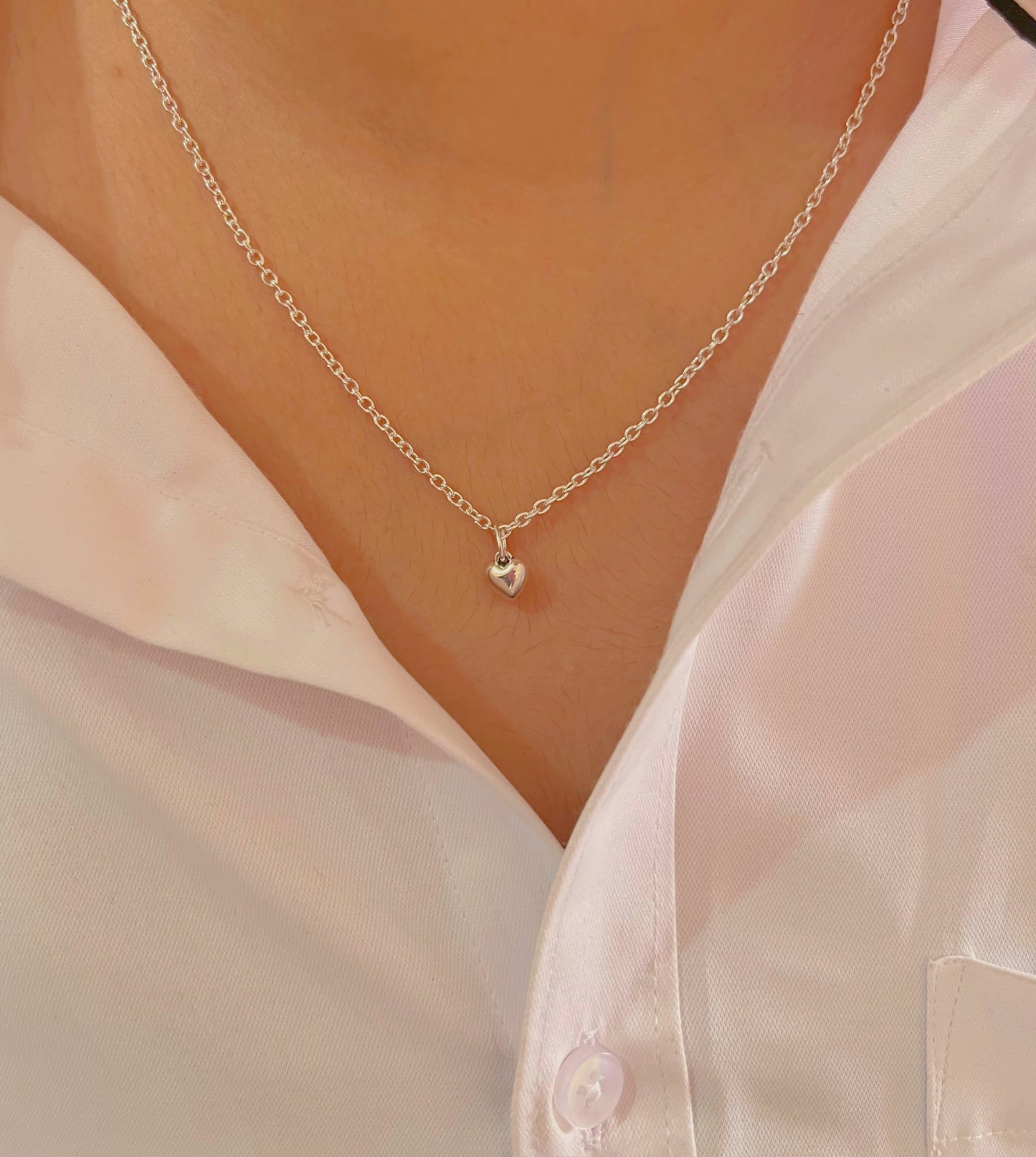 Mini hearty heart necklace 💛🩶✨