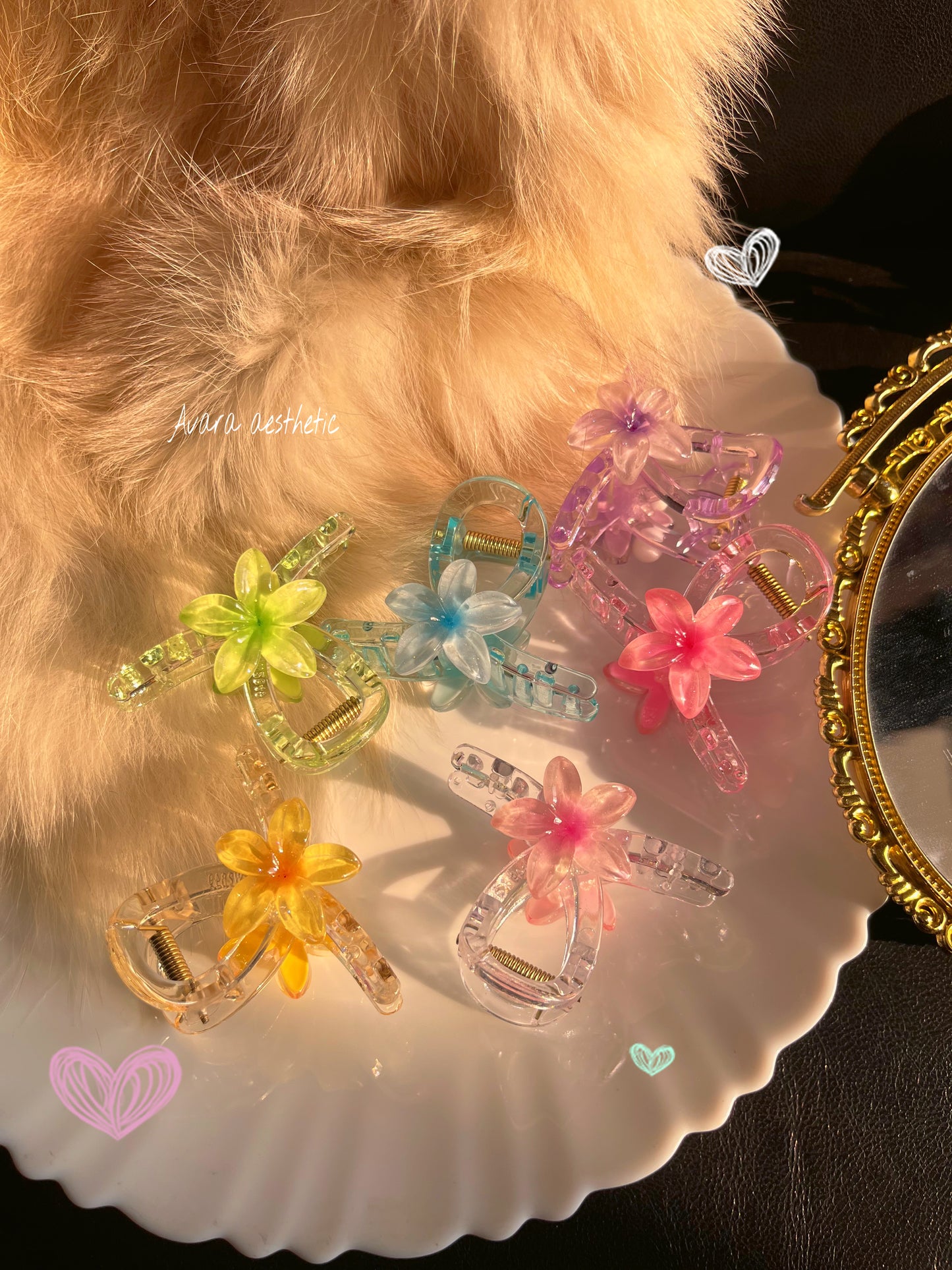 Prettiest floral flower clawclips from bun bun collection 🎀💝