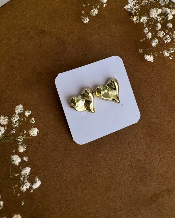 Cristine heart statement earrings ♥️ gold plated | anti tarnish | water resistant