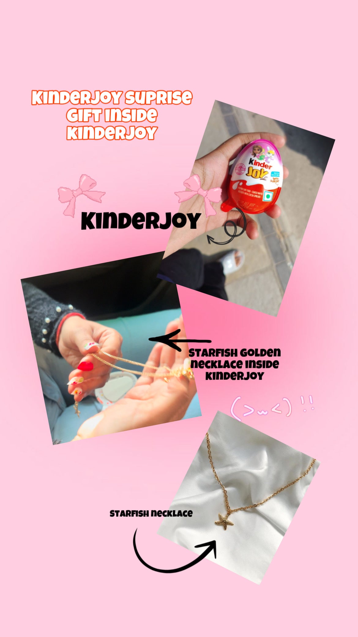Suprise kinderjoy gift for her 🎁🥰(starfish golden necklace inside the kinderjoy)