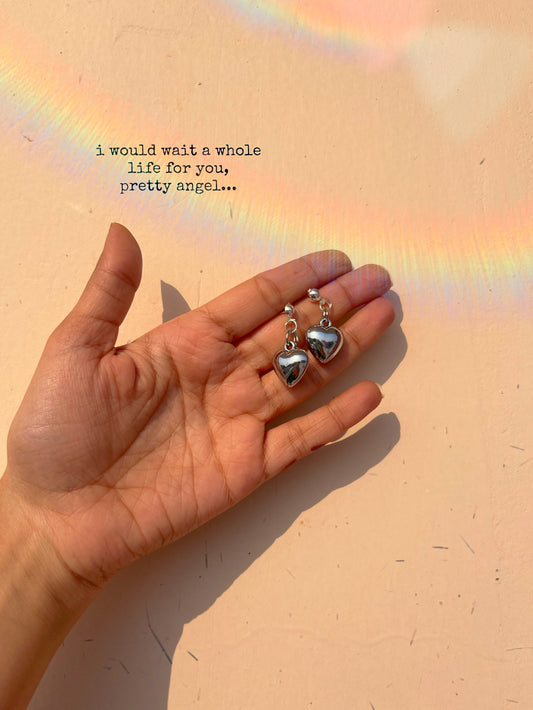 Silver heart earrings✨❣️