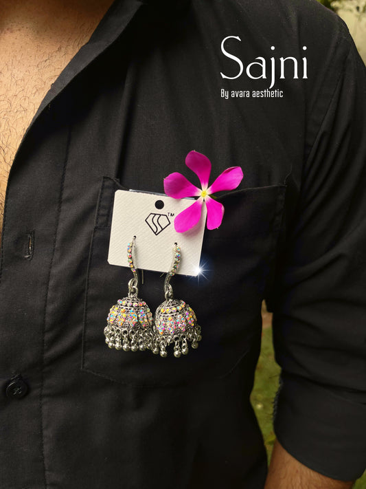Sajni oxidised jhumka earrings🌸
