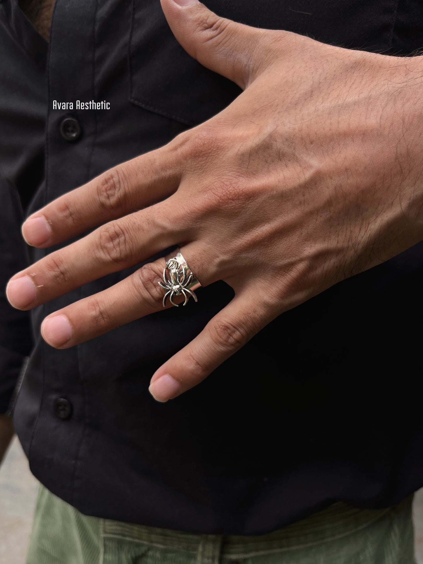 Spiderman theme character silver plated ring 🕷️ ( Ring is adjustable)