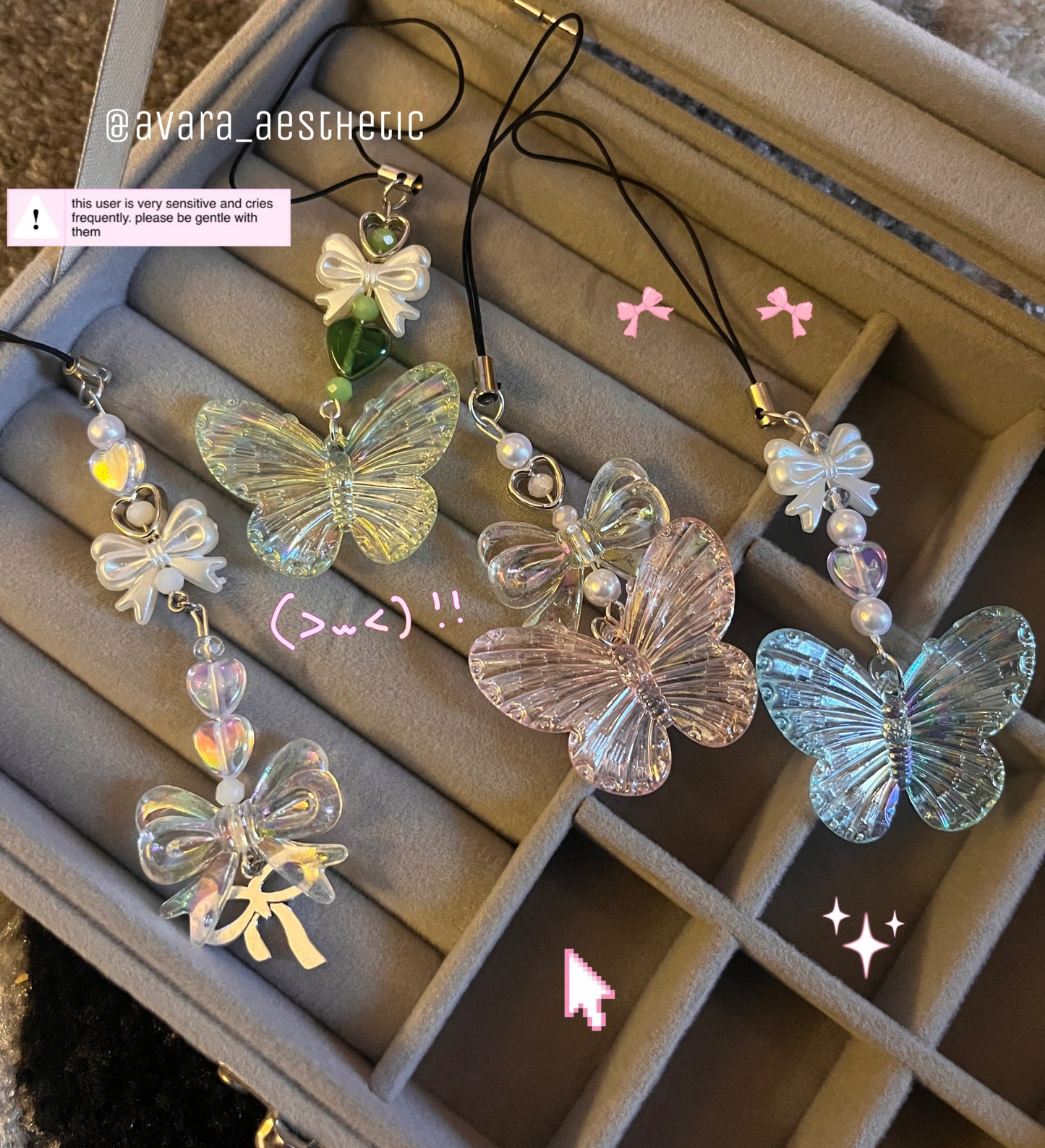 Butterfly~core phonecharms 🐸🦋🎀