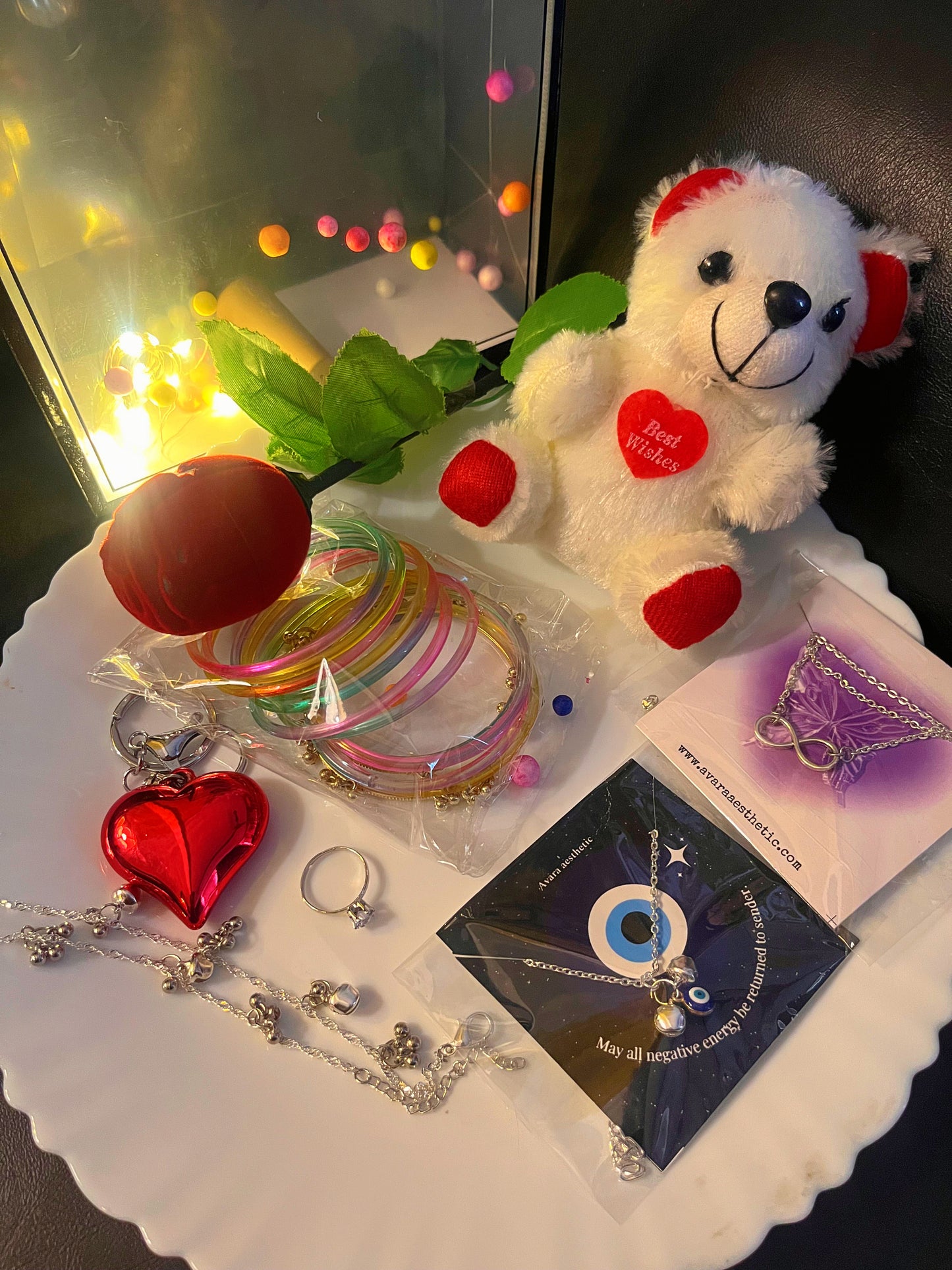 “Romantic Gift Hamper for Her 💖 | Teddy, Rose, Jewelry Combo Box (Ready to Gift) Premium gifting consist of 8plus item.