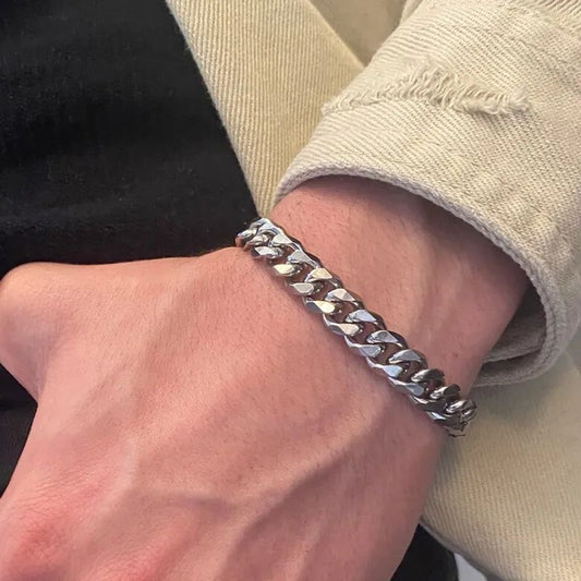 Silver “avici” chain bracelet for guy🤤 cuban chains 🔗 anti tarnish | stainless steel bracelet