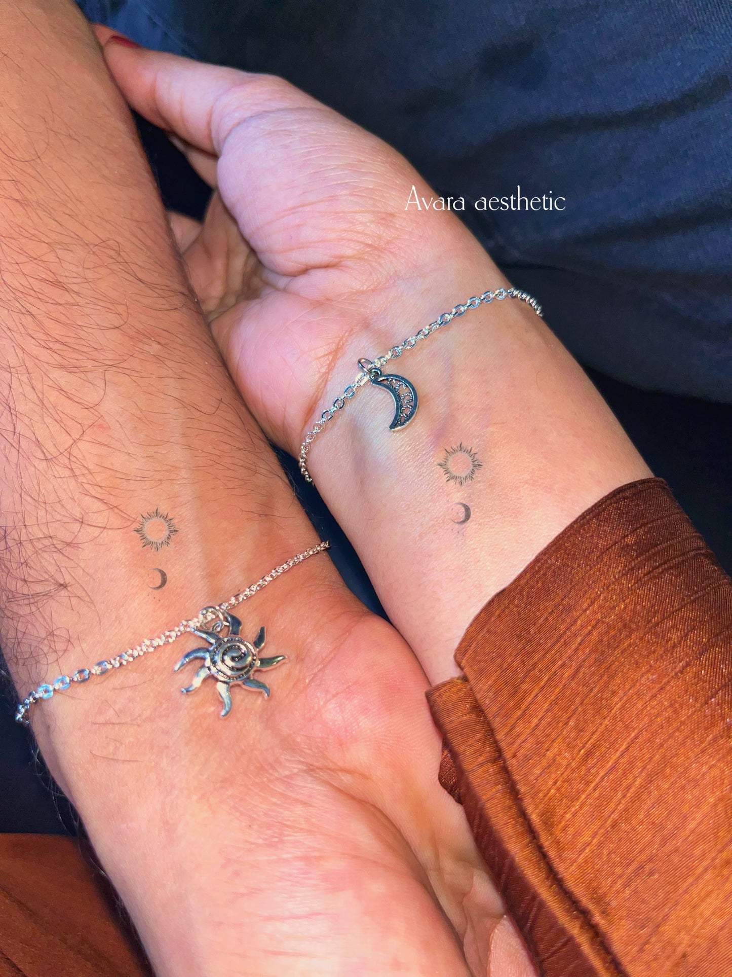 Matching sun moon theme couple bracelets combo ☀️🌙 stainless steel |dainty | anti tarnish .(consist of two bracelets as shown)