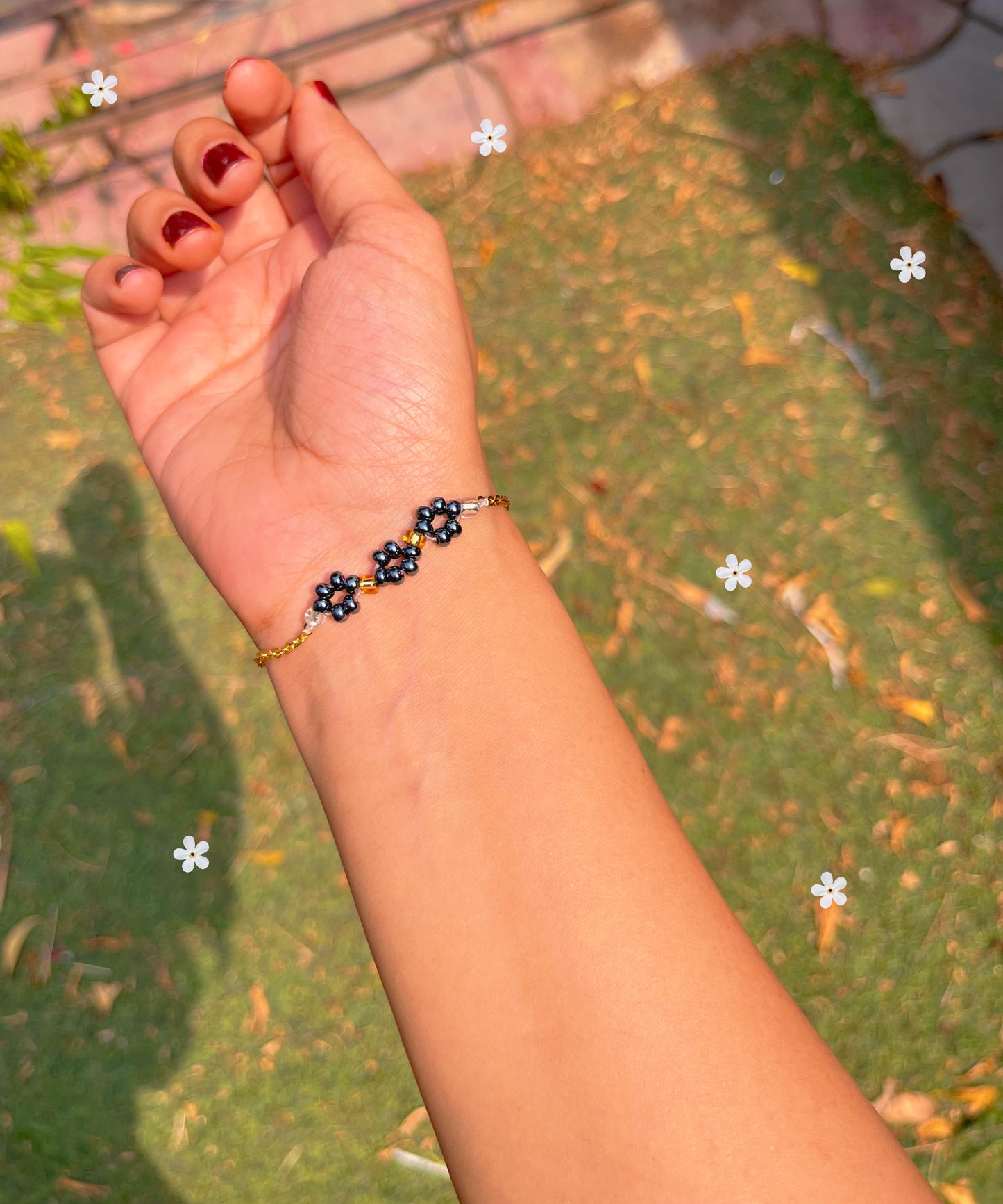 Dainty handmade chain flower theme / cherry theme bracelets 🌸🍒 (select bracelet below)