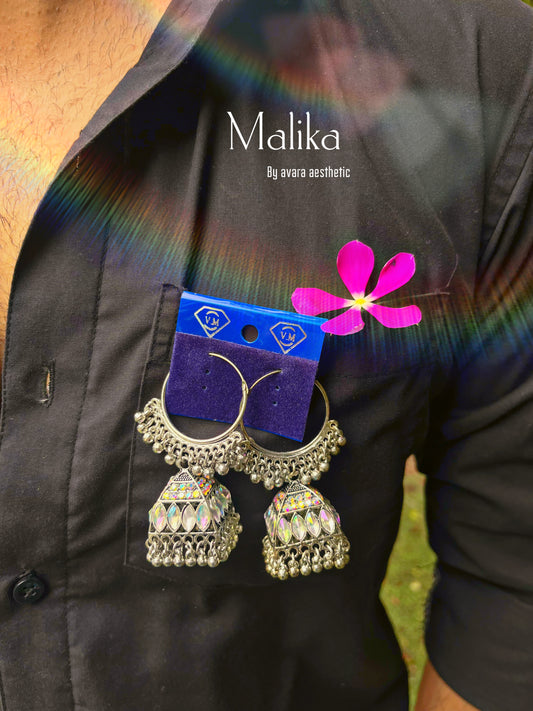 “malika” oxidised jhumkas earrings🌸