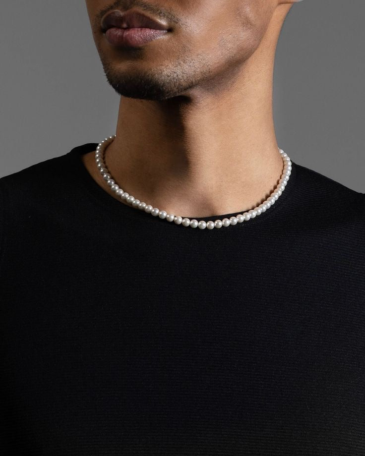 Pearl necklace for guy 🩶🌷