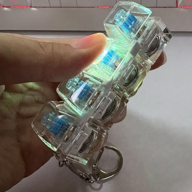 ClickGlow (stress relief) keyboard keychain ⌨️🌟 glows light with each click🥹 RBG lighting
