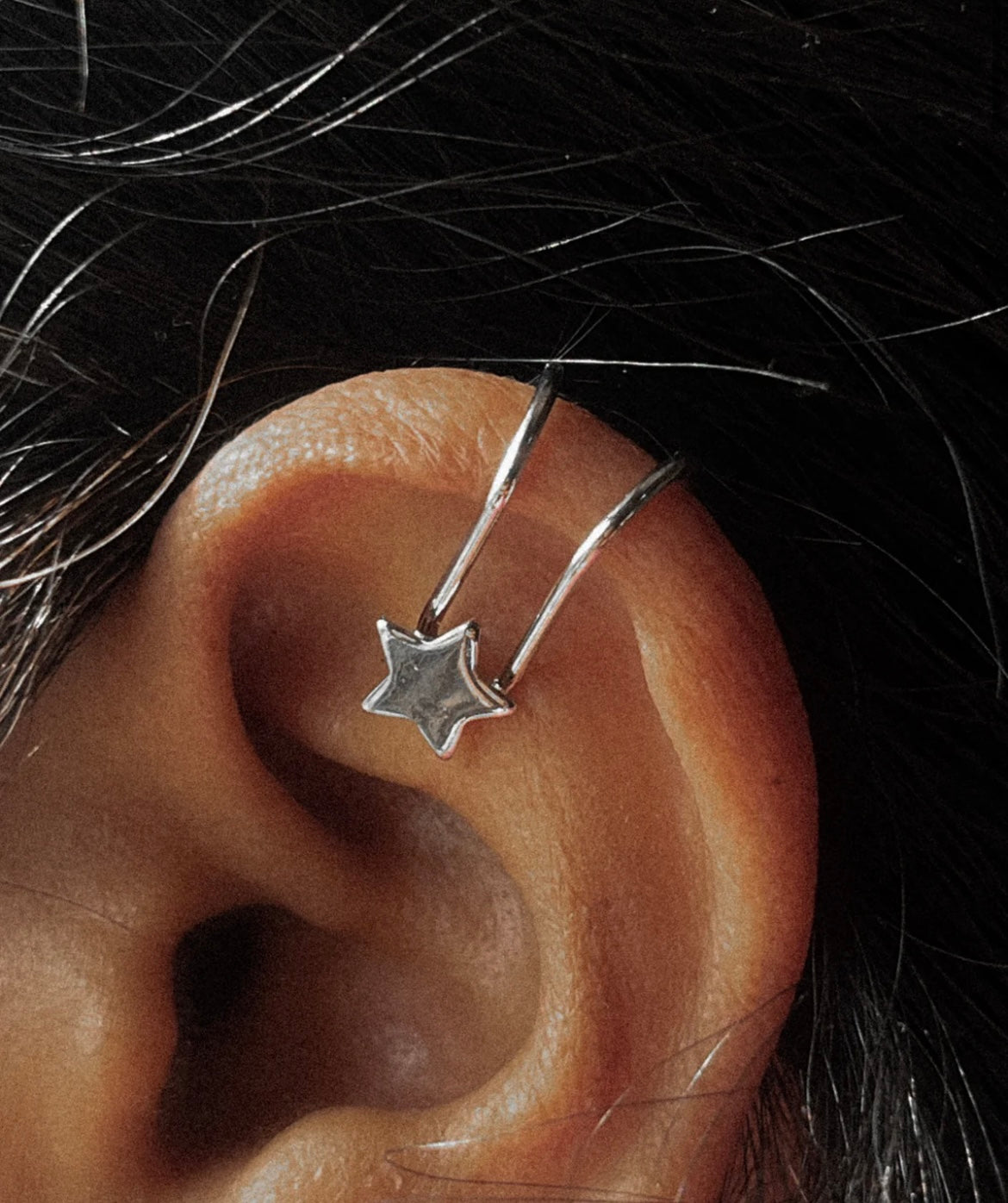 Star theme silver plated earcuff🌟Anti tarnish | stainless steel | adjustable | unisex