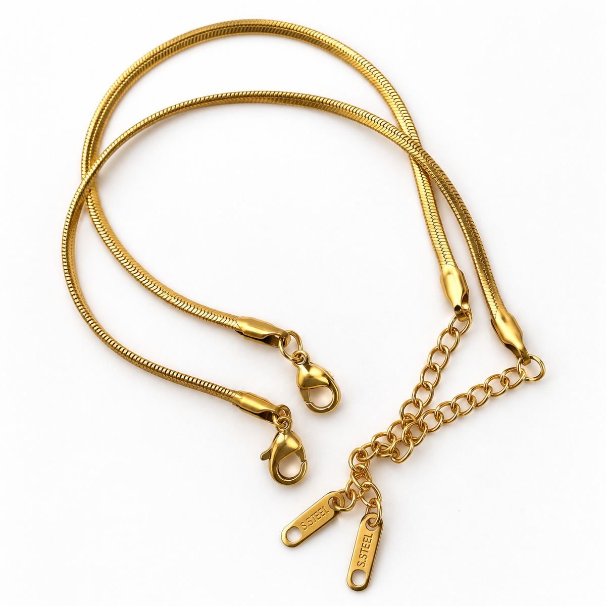 Golden Bond Matching Couple Bracelets | Gold Snake Chain Bracelets for Couples💛 Anti tarnish ,Stainless Steel, Adjustable.( set of two bracelets as shown) (Due to limited stock availability only prepaid orders will be processed for delivery)🥹