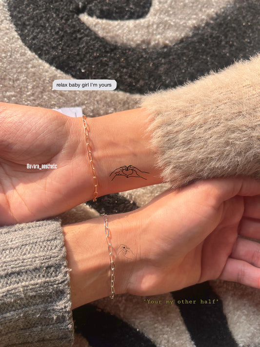Rosegold and silver couple chain bracelets (two bracelets as shown ) ♥️💌🎀🌸