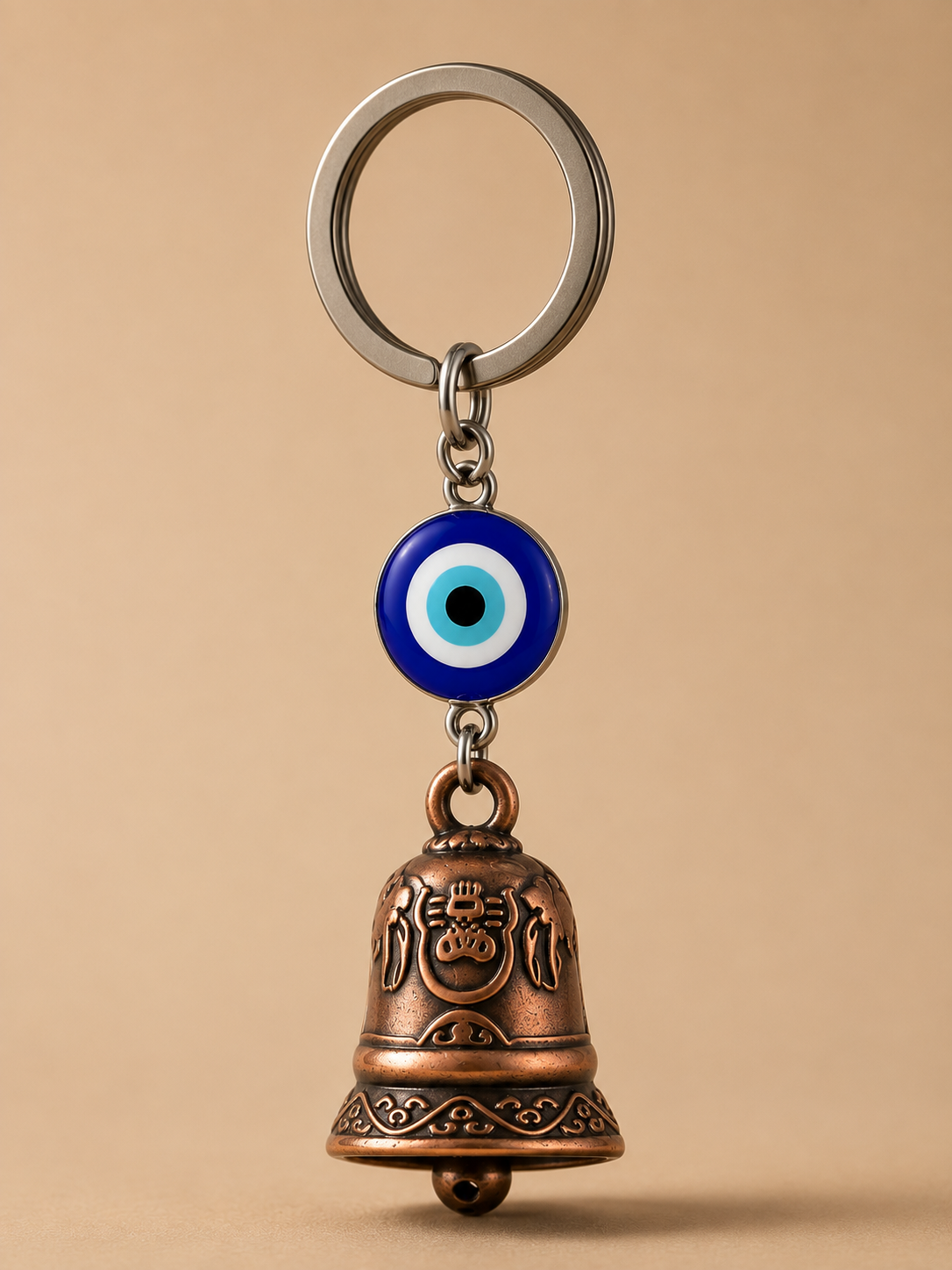 Guardian Bell for Motorcycle & Bike | Evil Eye Protection Bell Keychain | Lucky Bell for Bikers | Good Luck Bike Accessory🧿✨