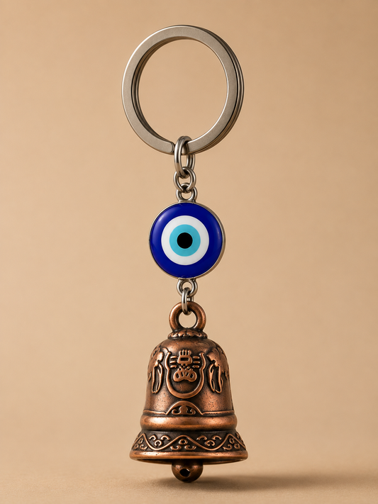 Guardian Bell for Motorcycle & Bike | Evil Eye Protection Bell Keychain | Lucky Bell for Bikers | Good Luck Bike Accessory🧿✨