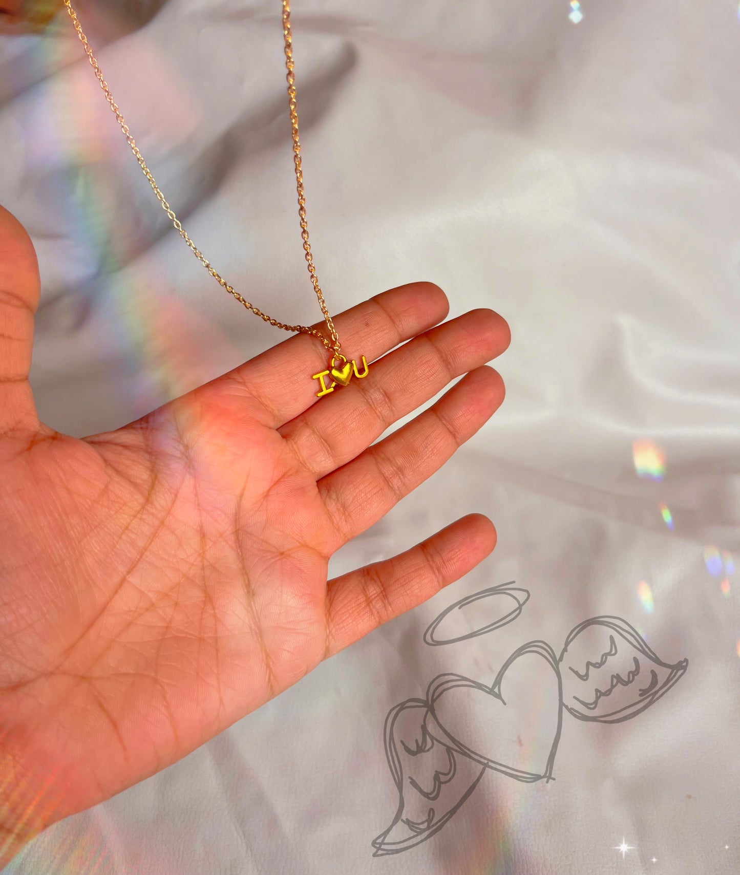“I♥️You” love chain necklace ✨(minimal/ adjustable/ anti tarnish/gold plated)